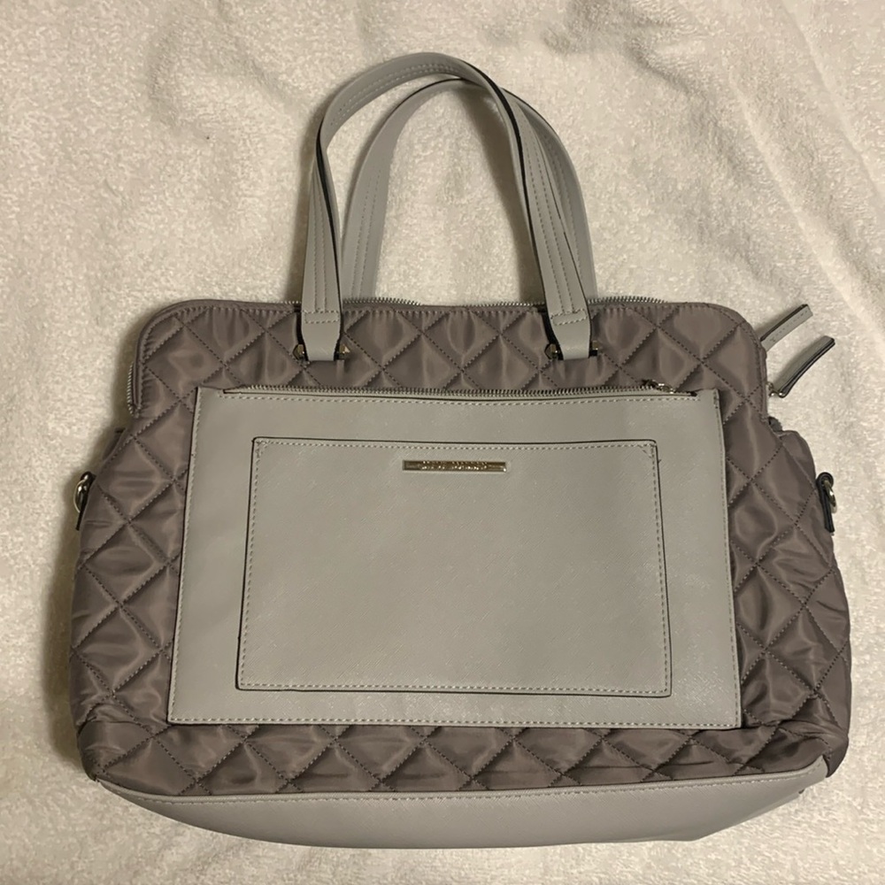 Grey quilted Steve Madden Laptop Bag
